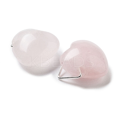 Natural Rose Quartz Pendants G-K371-02P-05-1