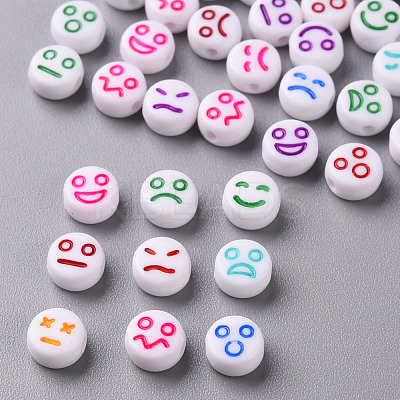 White Opaque Acrylic Beads X-MACR-N008-42-A-1