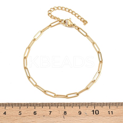 201 Stainless Steel Paperclip Chains Bracelets for Women LS-BJEW-G767-01E-G-1