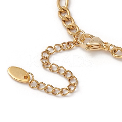 Polymer Clay Rhinestone Disco Ball Link Bracelet with Figaro Chains BJEW-JB09478-1