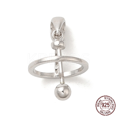 Anti-Tarnish Rhodium Plated 925 Sterling Silver Locket Style Planet Pinch Bails STER-NH0001-55B-P-1
