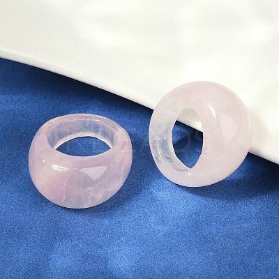 Natural Rose Quartz Finger Rings for Unisex RJEW-C128-01F-1
