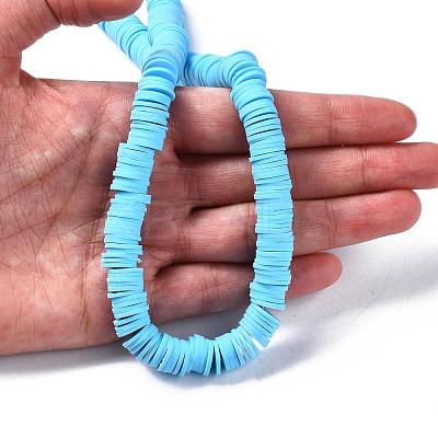 Flat Round Handmade Polymer Clay Beads CLAY-R067-10mm-36-1