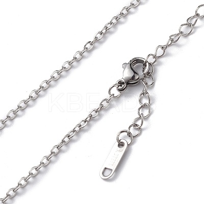 Non-Tarnish 304 Stainless Steel Cable Chain Necklace for Men Women NJEW-K245-025D-1