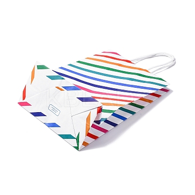 Stripe Print Paper Packing Tote Bags CARB-R001-01B-1