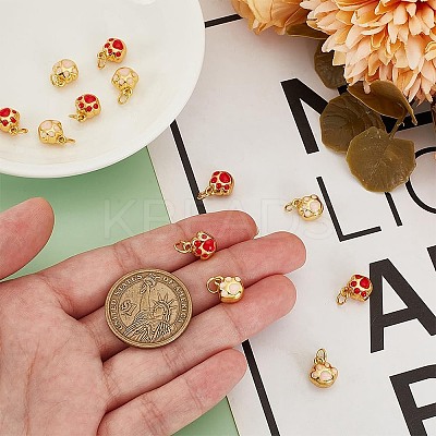 12Pcs 2 Colors Brass and Enamel Pendants KK-AR0004-30-1