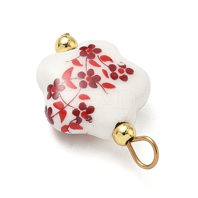 Handmade Printed Porcelain Pendants PALLOY-JF04401-02-1