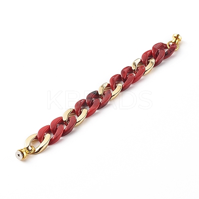 Acrylic & CCB Plastic Curb Chain Phone Case Chain HJEW-JM00485-03-1