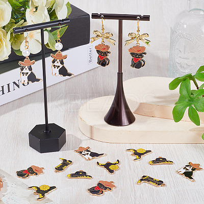 20Pcs 5 Style Light Gold Plated Alloy Enamel Pendants Sets ENAM-SC0004-65-1