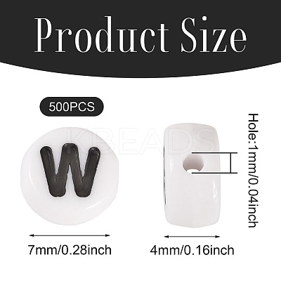 500Pcs Acrylic Beads SACR-TA0001-55W-1