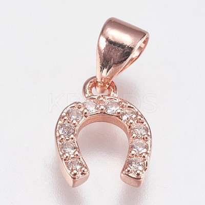 Brass Micro Pave Cubic Zirconia Charms ZIRC-E145-27RG-1