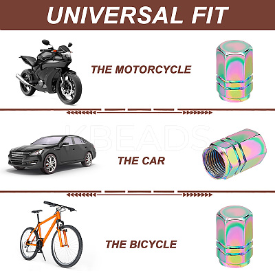 Aluminium Alloy Hexagon Head Tire Valve Caps AJEW-WH0329-19-1