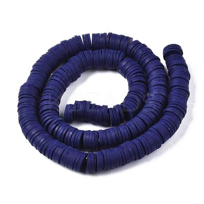 Flat Round Handmade Polymer Clay Beads CLAY-R067-10mm-35-1