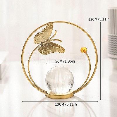 European Style Home Decoration TV Cabinet Creative Decoration Living Room Entrance Light Luxury Desktop Iron Art Crystal Ball Decoration PW-WG6340E-01-1