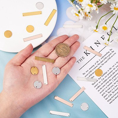 12Pcs 2 Style Brass Links and 8Pcs 2 Colors Brass Pendants KK-SZ0004-05-1