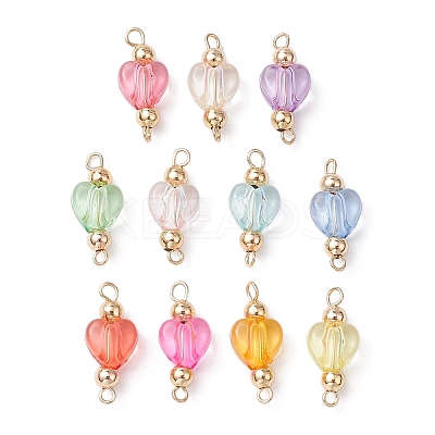 Transparent Acrylic Heart Connector Charms PALLOY-JF03345-1