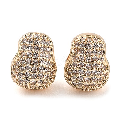 Brass Micro Pave Clear Cubic Zirconia Pendants KK-Q816-08G-1