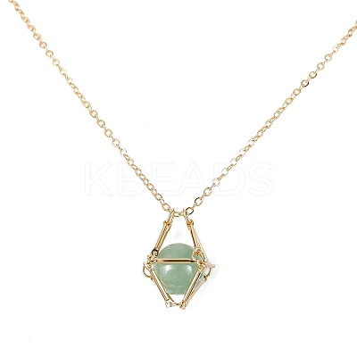 Brass Macrame Pouch Empty Stone Holder for Pendant Necklaces Making NJEW-JN04445-01-1