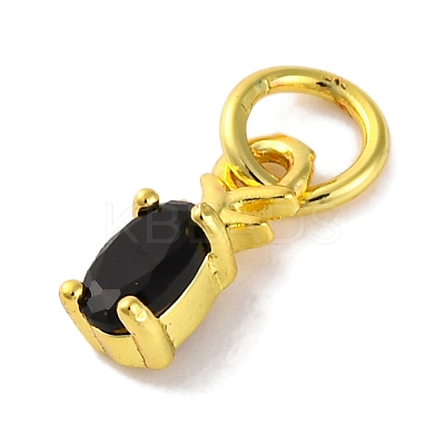 Rack Plating Brass Micro Pave Cubic Zirconia Charms KK-F881-03G-01-1