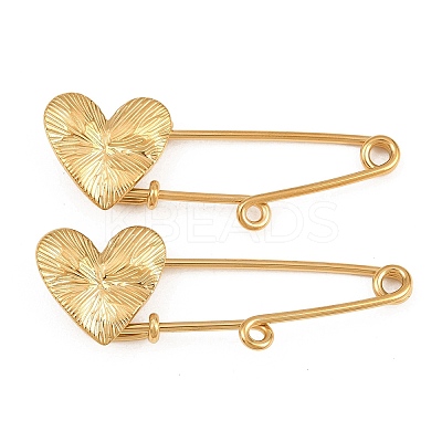 Radiant Heart 304 Stainless Steel Safety Pins Brooch Findings SA-CBA098D-15C-G01-1