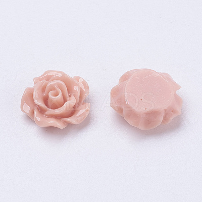 Mixed Opaque Resin Flower Cabochons X-CRES-B342-M-1