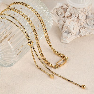 Ion Plating(IP) 304 Stainless Steel Chain Necklaces NJEW-M078-14G-1