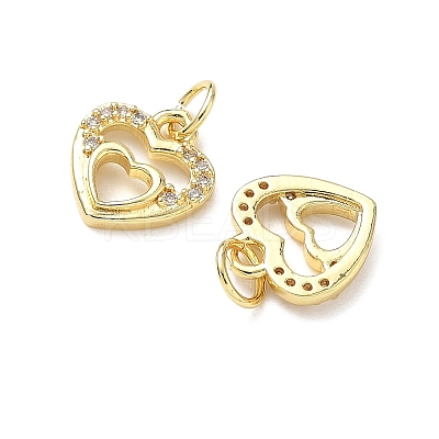 Brass Micro Pave Cubic Zirconia Pendants KK-I379-15G-04-1