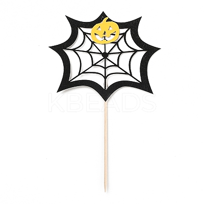 Felt Cloth & Paper Spider Web Cake Insert Card Decoration DIY-H108-38-1
