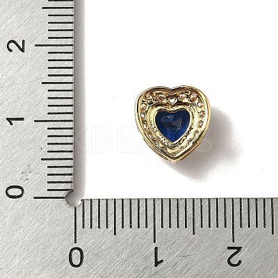 Brass Micro Pave Cubic Zirconia Beads KK-I276-46G-1