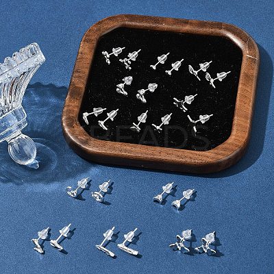 2 Pairs Alloy Stud Earrings for Women EJEW-FS0001-27L-1