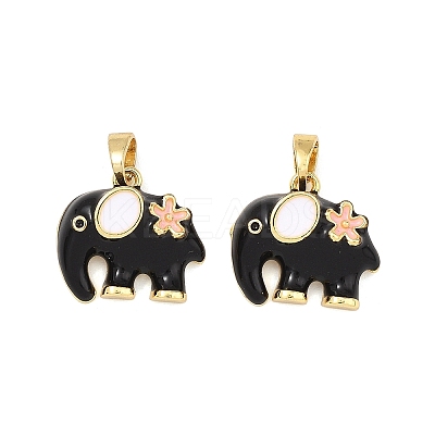 Brass Enamel Pendants KK-T001-04G-D-1