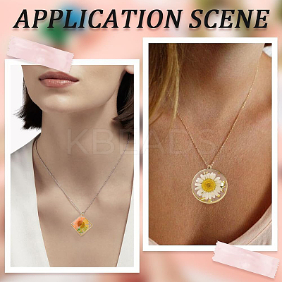 8Pcs 8 Styles Transparent Epoxy Resin Inner Flower Pendants RESI-SC0003-33-1