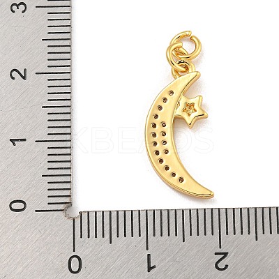 Rack Plating Brass Micro Pave Cubic Zirconia Pendants KK-G513-15G-1