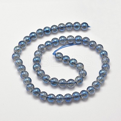 Electroplate Synthetic Crackle Quartz Bead Strands EGLA-J067-8mm-FR01-1
