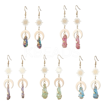 Natural Quartz Crystal Dangle Earrings EJEW-JE06409-1