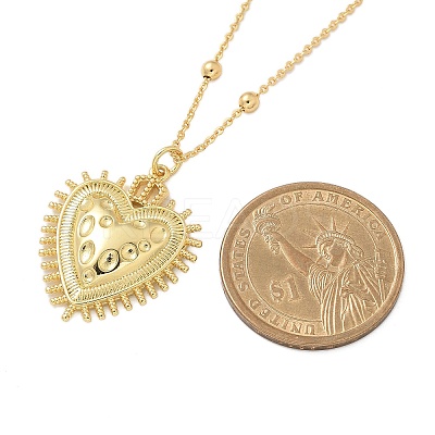 Brass Heart Pendant Necklaces for Women LS-NJEW-U020-02G-1