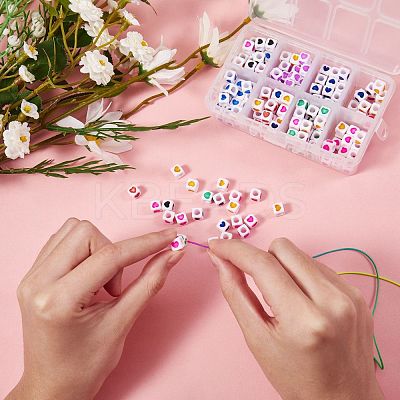 240Pcs 8 Colors Opaque Acrylic European Beads OPDL-SZ0001-01-1