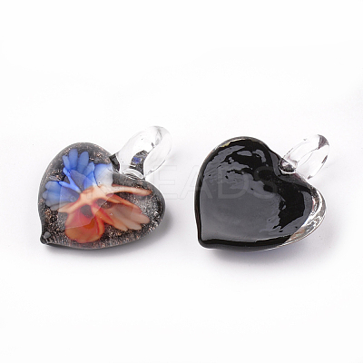 Handmade Gold Sand Lampwork Pendants LAMP-S189-16-B-1