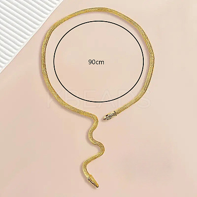 Adjustable Alloy Jet Rhinestone Snake Cuff Choker Necklaces FS-WGFB1C6-01-1