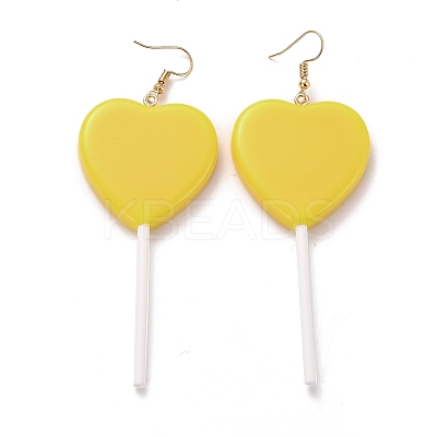 Heart-shape Lollipop Dangle Earrings for Women LS-EJEW-Z015-04E-1