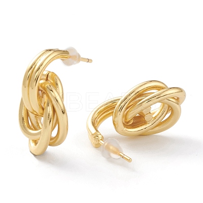 Brass Love Knot Earrings EJEW-A056-15G-1