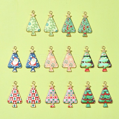 16Pcs 8 Colors Christmas Theme Rack Plating Alloy Pendants FIND-FS0002-98-1