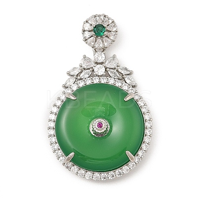 Dyed Natural Green Chalcedony Pendants G-S001-03P-1