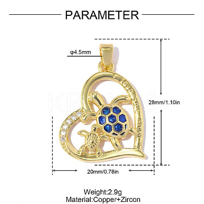 Brass Micro Pave Clear Cubic Zirconia Pendants CU-OY001-22G-1
