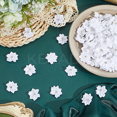 100Pcs Polyester Rhinestone Flower for Ornament Appliques DIY Wedding FIND-SP0004-90-1