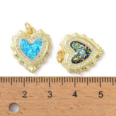 Brass Micro Pave Cubic Zirconia Pendants KK-A197-29G-1