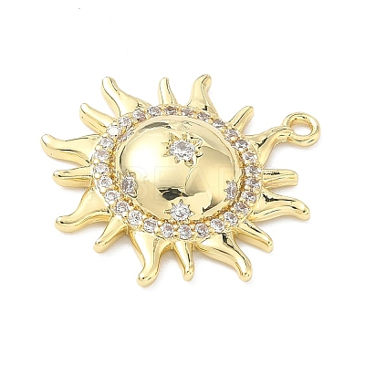 Brass Micro Pave Clear Cubic Zirconia Pendants KK-G548-01A-G-1