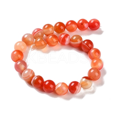 Natural Striped Agate/Banded Agate Beads Strands G-Z060-A01-B19-1