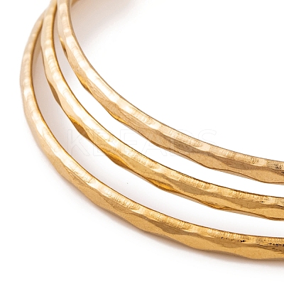 7Pcs PVD Vacuum Plating 304 Stainless Steel Textured Ring Bangles Set for Women BJEW-A011-11D-G-1