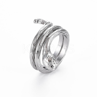 Snake Shape Rack Plating Alloy Cuff Rings RJEW-Q163-026B-RS-1